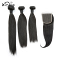 FREE SHIPPING Raw Cuticle Aligned Vietnam Human Hair Extension With Lace Closure Baby Hair